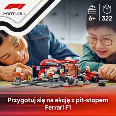 LEGO City F1® Pit stop i mechanicy z bolidem Ferrari 60443
