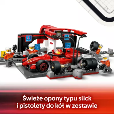 LEGO City F1® Pit stop i mechanicy z bolidem Ferrari 60443
