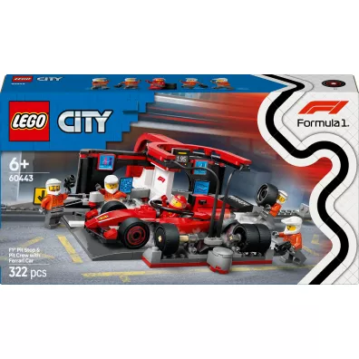 LEGO City F1® Pit stop i mechanicy z bolidem Ferrari 60443