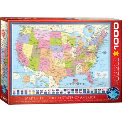Puzzle 1000 el. Mapa Stan�w Zjednoczonych Eurographics