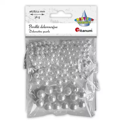 Titanum Koraliki plastikowe pere�ki bia�e 36g