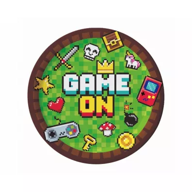 Godan Talerzyki papierowe Game On 18 cm 6 szt.