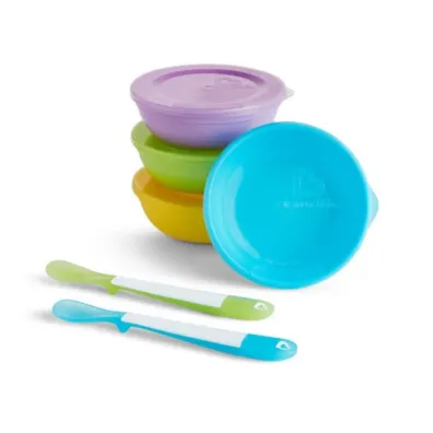 Zestaw 4 miseczek z pokrywk� + 2 �y�eczki Munchkin