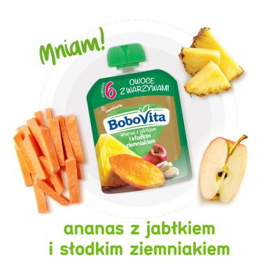 BoboVita Ananas z jabkiem i sodkim ziemniakiem po 6. miesicu 80 g