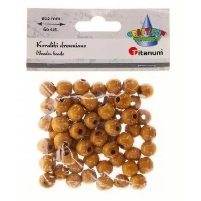 Titanum Koraliki drewniane jasno br�zowe 60 szt