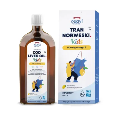 Osavi Tran Norweski Kids 500 mg cytrynowy Suplement diety dla dzieci 500 ml