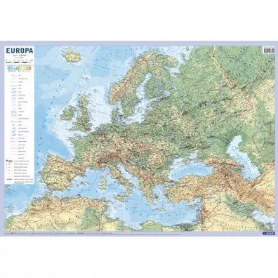 Europa mapa fizyczno-polityczna cienna