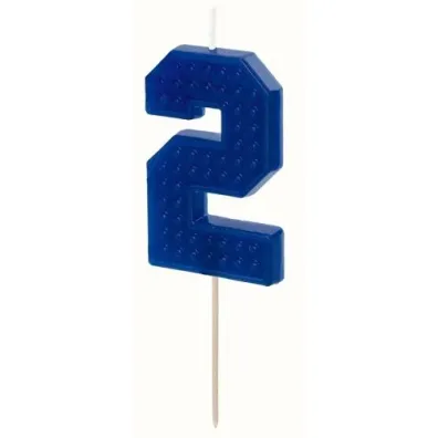 PartyDeco �wieczka urodzinowa 2 niebieska 6cm