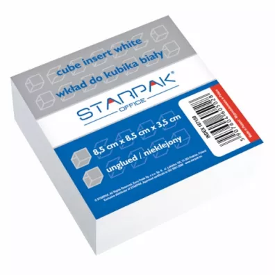 Starpak Wkad do kubika nieklejony 85 x 85 mm biay