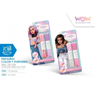 Lakier do paznokci WOW Generation kolorowy i brokatowy mix (uszkodzone opakowanie) KIDS EUROSWAN