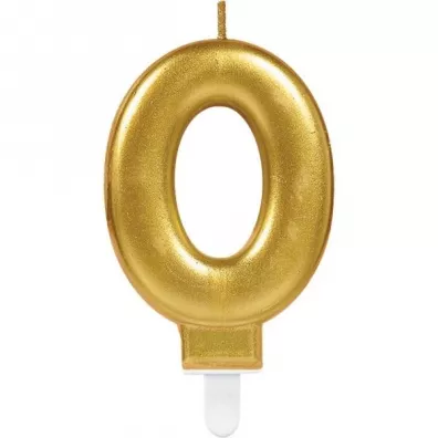 Amscan �wieczka cyferka 0 Sparkling Celebrations z�ota