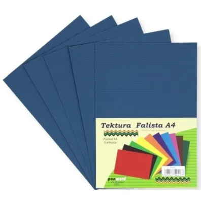 Penword Tektura A4 falista indygo 5 szt.
