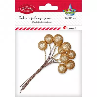 Titanum Drucik z kulk� brokatow� z�ota 15 mm