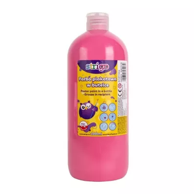 Strigo Farba plakatowa w butelce r�owy 1000 ml