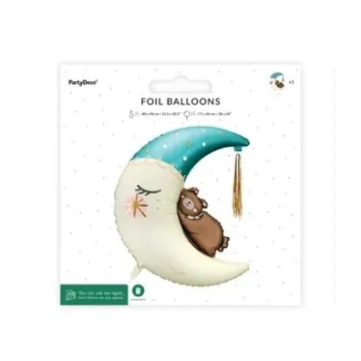 PartyDeco Balon foliowy Mi� na ksi�ycu 80x98cm