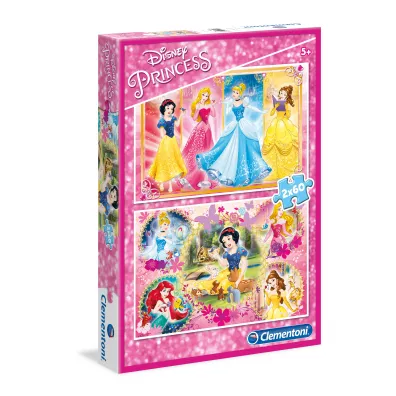 Puzzle 2 x 60 el. Supercolor. Ksi�niczki Clementoni