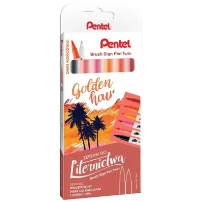 Pentel Zestaw do liternictwa Brush SESW30-ST6GHPL 6 kolor�w