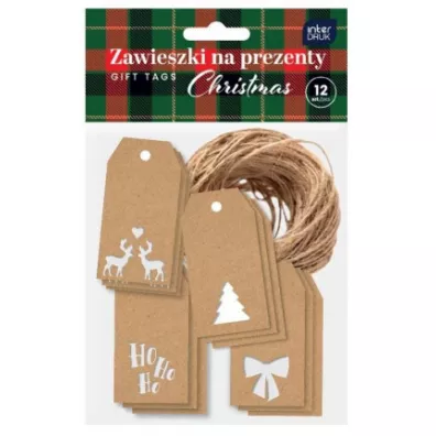Interdruk Zawieszki na prezenty kraft z wyci�.CHRISTMA