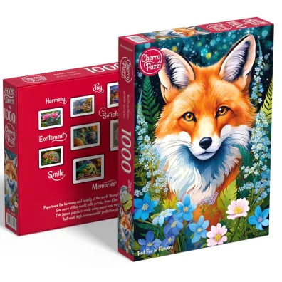 Puzzle 1000 el. Red Fox in Flowers CherryPazzi