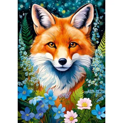 Puzzle 1000 el. Red Fox in Flowers CherryPazzi