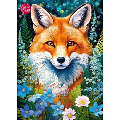 Puzzle 1000 el. Red Fox in Flowers CherryPazzi