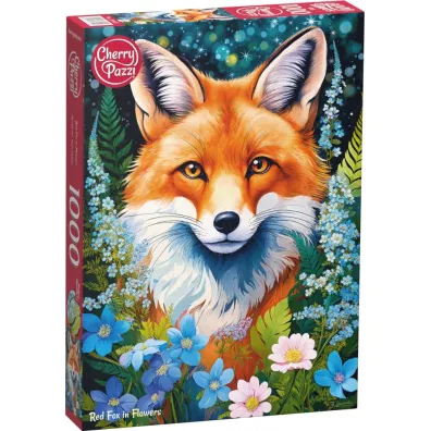 Puzzle 1000 el. Red Fox in Flowers CherryPazzi
