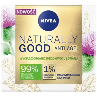 Nivea Naturally Good Anti Age przeciwzmarszczkowy krem na dzie� z organicznym owocem �opianu 50 ml