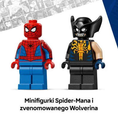 LEGO Super Heroes Spider-Man w samochodzie kontra zvenomowany Wolverine 76336