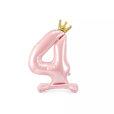 PartyDeco Stoj�cy balon foliowy 4 jasny r� 84cm