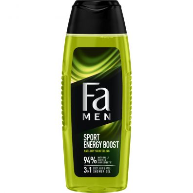 Fa Men Sport Energy Boost żel pod prysznic z formułą 3w1 o zapachu guarany i żeń-szenia 250 ml