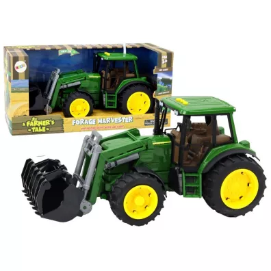 Traktor z kopark� �wiat�a d�wi�k zielony LeanToys
