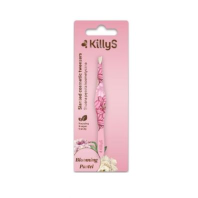 KillyS Blooming Pastel Slanted Cosmetic Tweezers skona profilowana pseta kosmetyczna