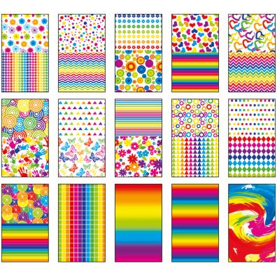 Happy Color Blok z motywami COLORS, A4, 80g, 15 arkuszy, 27 motyww