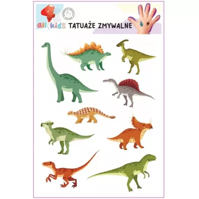 Tatua�e zmywalne dla dzieci Dinozaury All4Kids