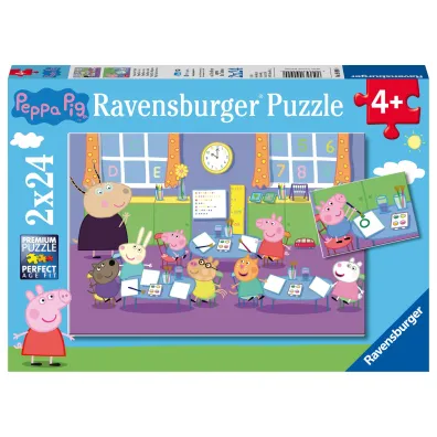 Puzzle 2x24 el. �winka Peppa i ca�a klasa Ravensburger