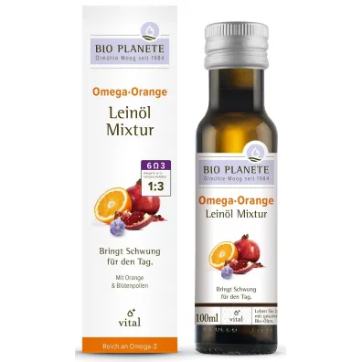 Bio Planete Omega orange - mieszanka z olejem lnianym (py�ek kwiatowy, pomara�cza) 100 ml Bio