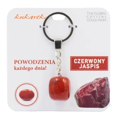 Kukartka Brelok Powodzenia ka�dego dnia czerwony jaspis