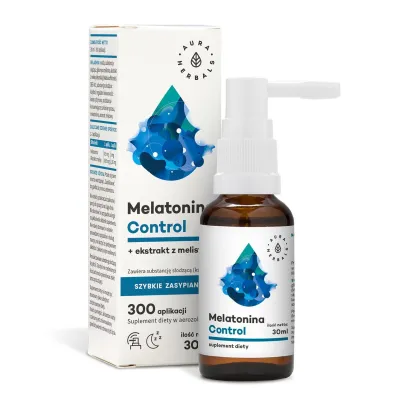 Aura Herbals Melatonina Control + Melisa ekstrakt Suplement diety w aerozolu 30 ml