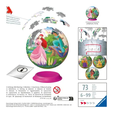Puzzle Kula 72 el. 3D Ksi�niczki Disney'a Ravensburger