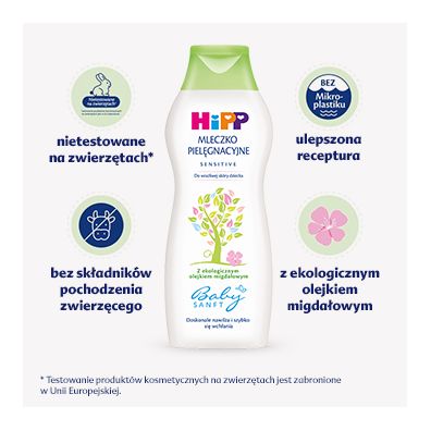 Hipp Babysanft Pielgnacyjne mleczko do ciaa, od 1. dnia ycia 350 ml