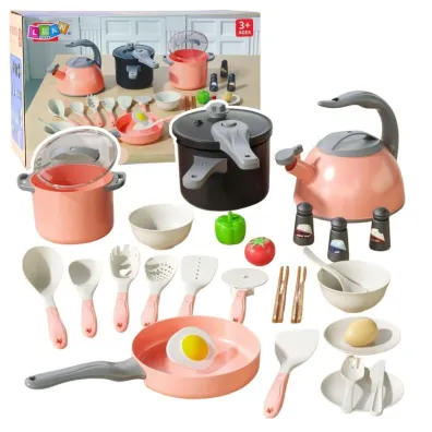 Zestaw kuchenny do gotowania jedzenie r�owe 32el LeanToys