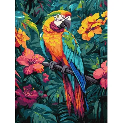 Ideyka Malowanie po numerach - Tropikalny ptak 30x40cm
