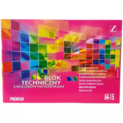 Kreska Blok techniczny A4 z kolorowymi kartkami premium 15 kartek