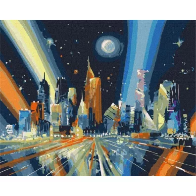 Ideyka Malowanie po numerach - Promienie metropolii 40x50cm