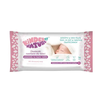 Kinder By Nature Chusteczki nawil�ane dla niemowl�t i dzieci (uszkodzone opakowanie) 56
