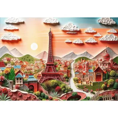Puzzle z efektem 3D 1000 el. Paper Art: Pary� Trefl