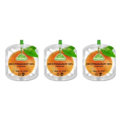 Purena Koncentrat soku pomara�czowego 100% na 3l zestaw 3 x 600 g