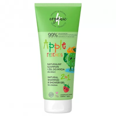 4organic Szampon i el do mycia 2w1 Apple Friends 200 ml