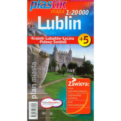 Lublin +5 (Kraśnik, Lubartów, Łęczna, Puławy, Świdnik) plan miasta plastik 1:20000 plastik