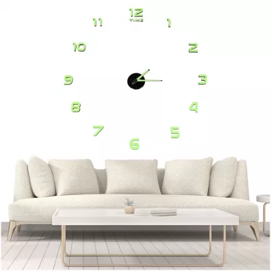 Zegar �cienny naklejany DIY fluorescencyjny regulowany 50-60cm 12 cyfr